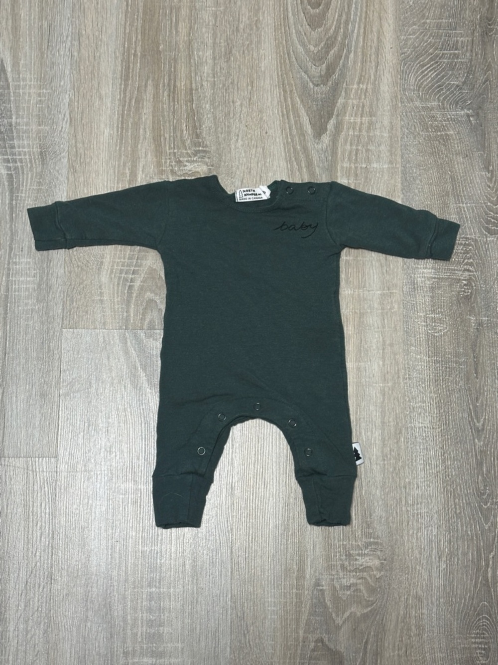 Bamboo Made in Canada Dark Green Baby One-Piece Romper